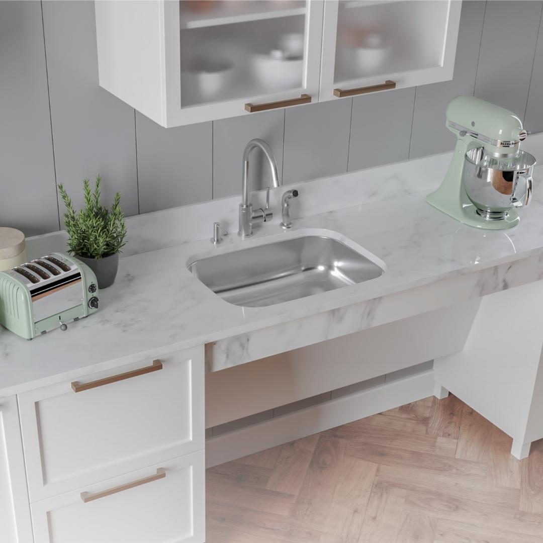 H-102: 24" Stainless Steel Small Single Bowl Kitchen Sink