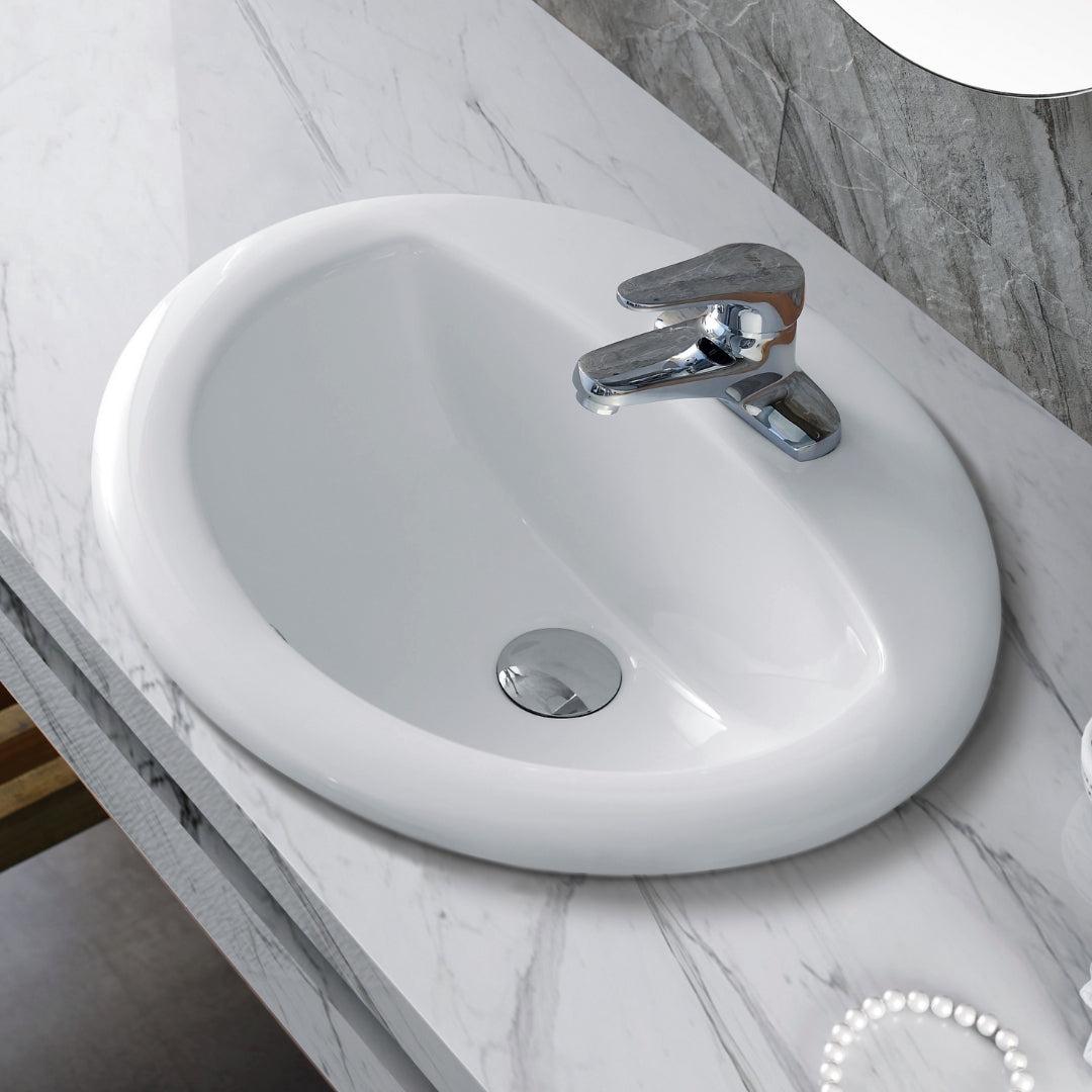 H-2017-03W: Turais Vanity Sink Drop In Oval