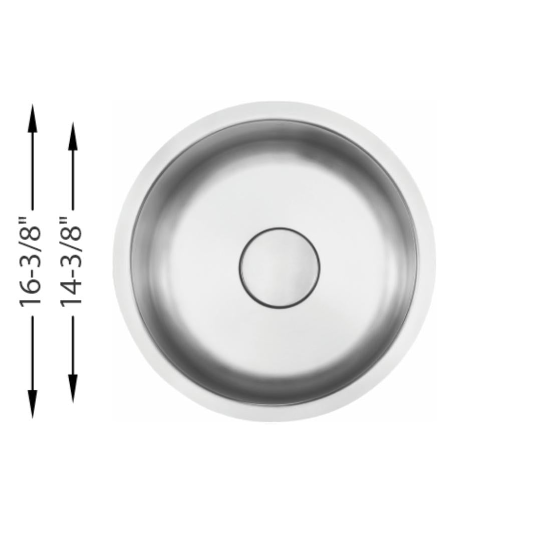 H-109: 17" Stainless Steel Small Single Bowl Bar/Prep Sink