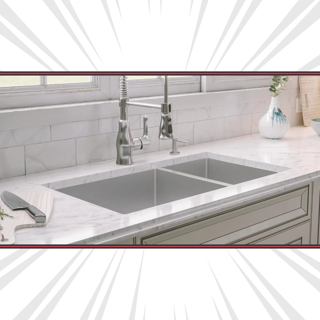 H-Z203X: 32" Stainless Steel 1-1/2 Double Bowl Kitchen Sink R10