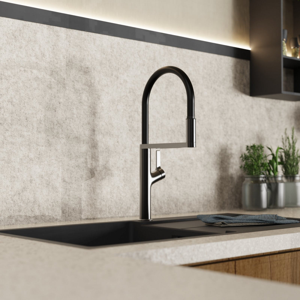 Wasserwerk Atik matte graphite kitchen faucet 700912/USW